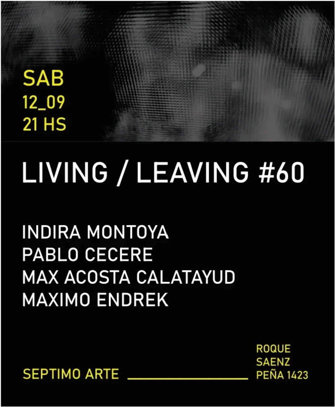 @indirammontoya
@pablo.cecere
@max.acosta.calatayud
@maximo.endrek
@living.leaving_improv.libre
@septimo.arte.videoteca
(Córdoba)